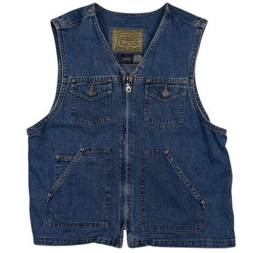 Liz Claiborne Jeans Lizwear Denim Vest Medium Wash Zip Up Blue Womens Size M - Picture 1 of 8